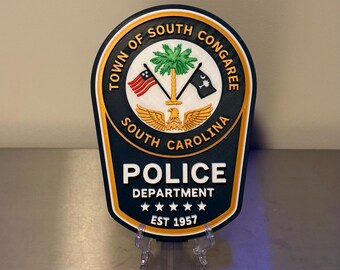 Plaque du service de police de la ville de South Congaree SC – Décoration murale pour les premiers intervenants