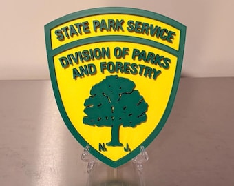 Plaque en relief 3D de la division des parcs et des forêts de la division des services des parcs d'État du NJ
