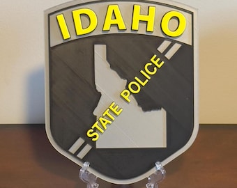Idaho State Police 3D Embossed Plaque: First Responder Wall Decor
