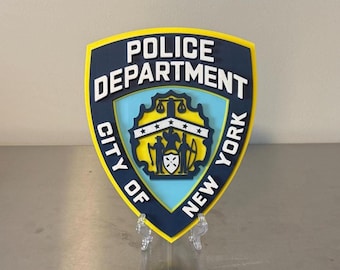 NYPD 3D Embossed Display Plaque: NYC Police Department Wall Art