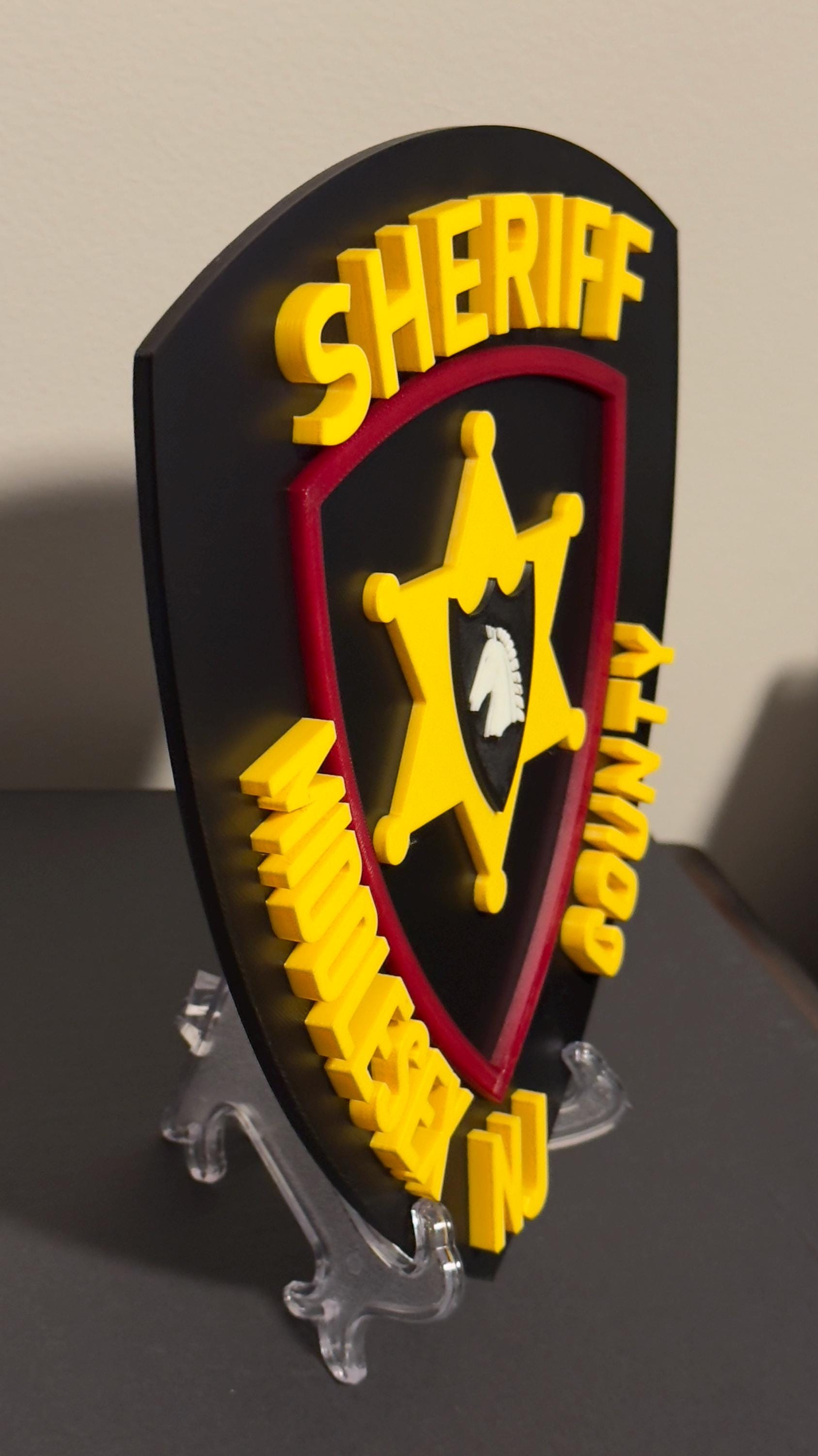 SHERIFF パッチ RG/黄 大小セット Middlesex County NJ Sheriff 3D Embossed Plaque: First Responder