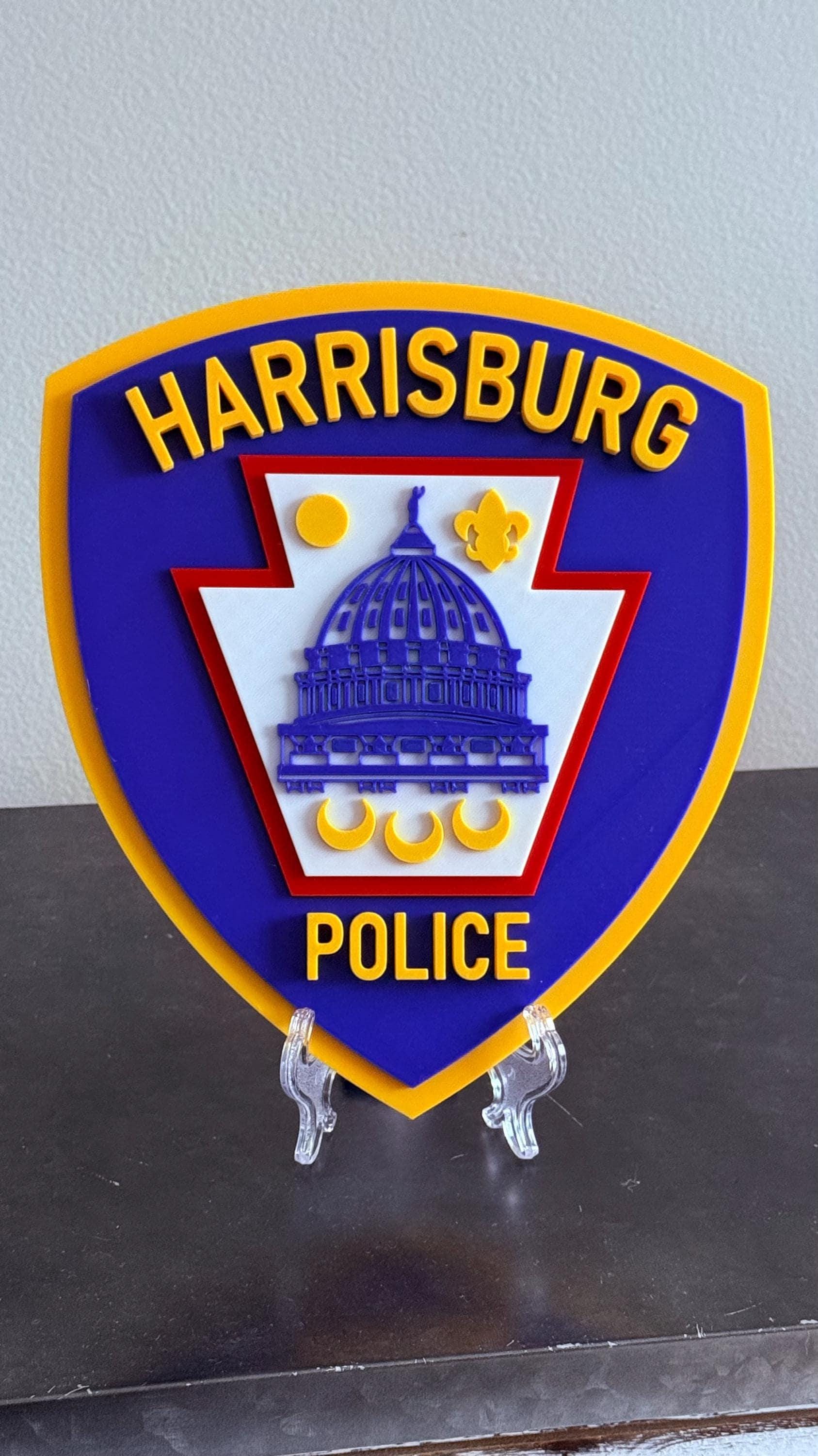 Harrisburg Police 3D Embossed Plaque | Pla Plastic | 9 Inch