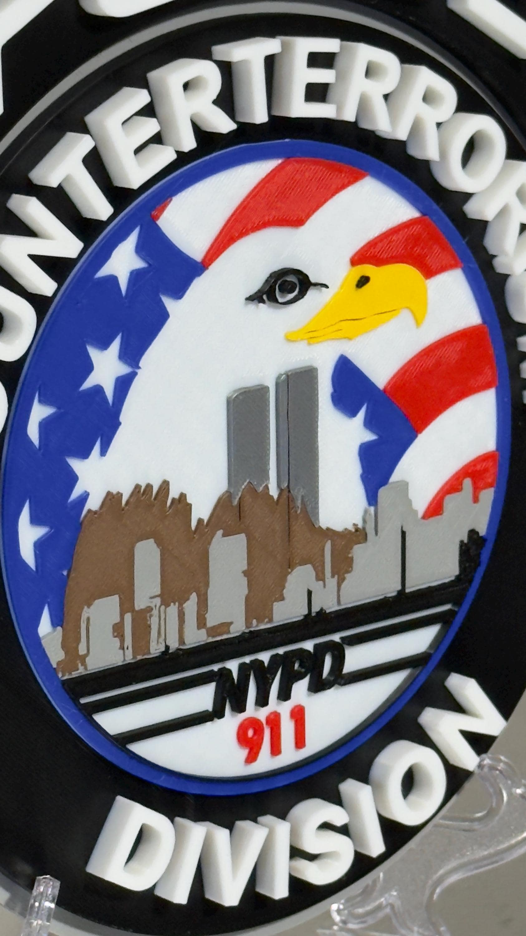 NYPD Counterterrorism Division 3D Plaque First Responder Wall Art