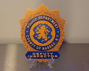 Plaque d'affichage 3D de l'inspecteur adjoint de la police du comté de Nassau, cadeau de la police de New York
