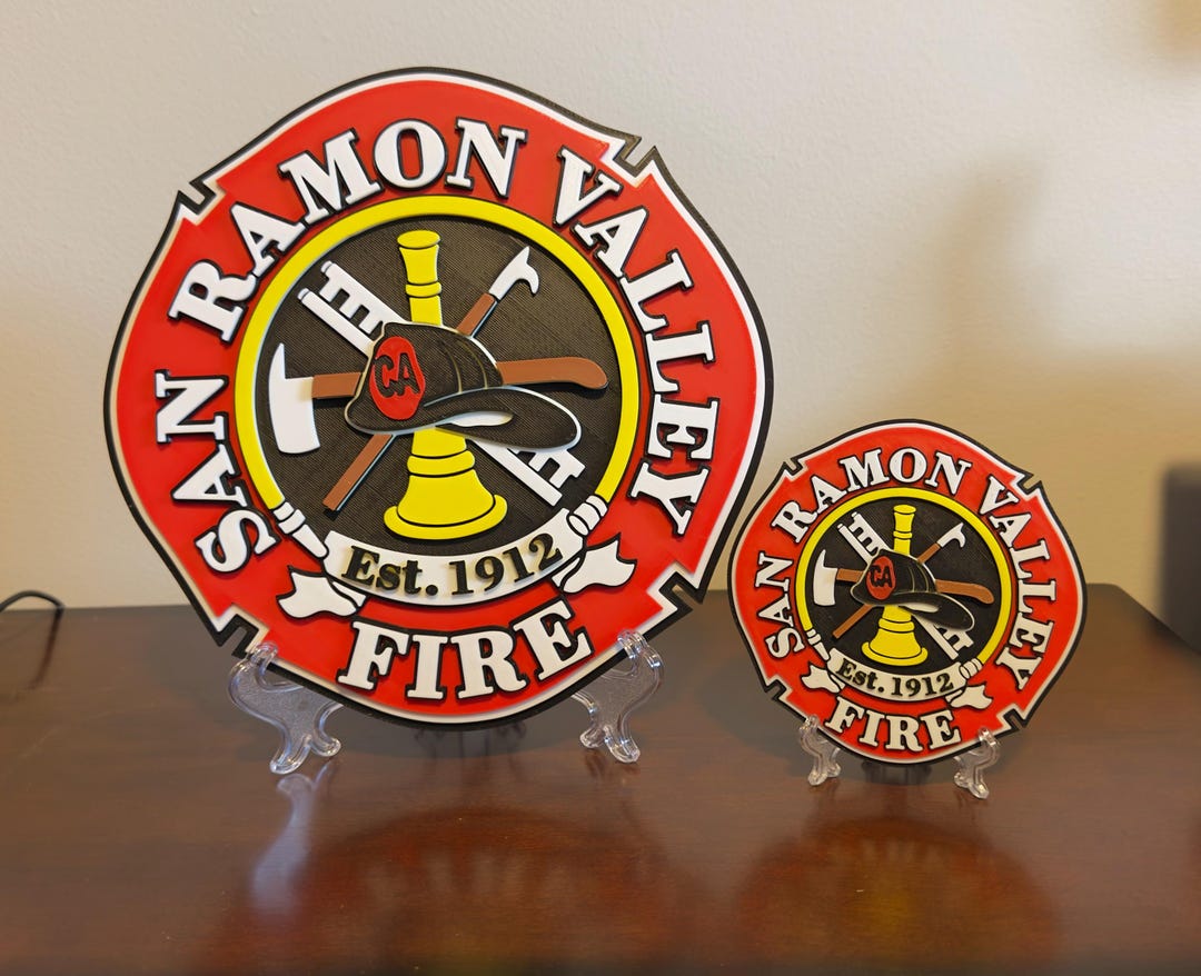 San Ramon Valley Fire Department 3D Patch Embossed Plaque Fireman Gift ...