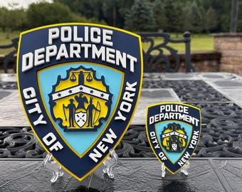 NYPD 3D Embossed Display Plaque: NYC Police Department Wall Art