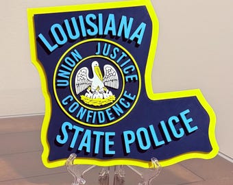 Louisiana State Police 3D Embossed Plaque: First Responder Wall Art