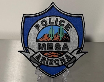 Plaque de police de Mesa Arizona : oeuvre d'art pour les premiers intervenants en relief en 3D