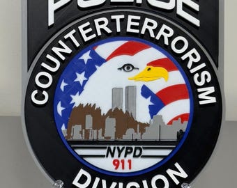 NYPD Plaque - Counterterrorism Division 3D Display | New York City