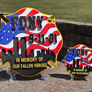 FDNY 9-11 Tribute Plaque: 3D Embossed Firefighter Display