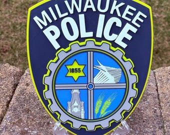 Milwaukee Police Department Logo Plaque: 3D Embossed First Responder Wall Art Wisconsin