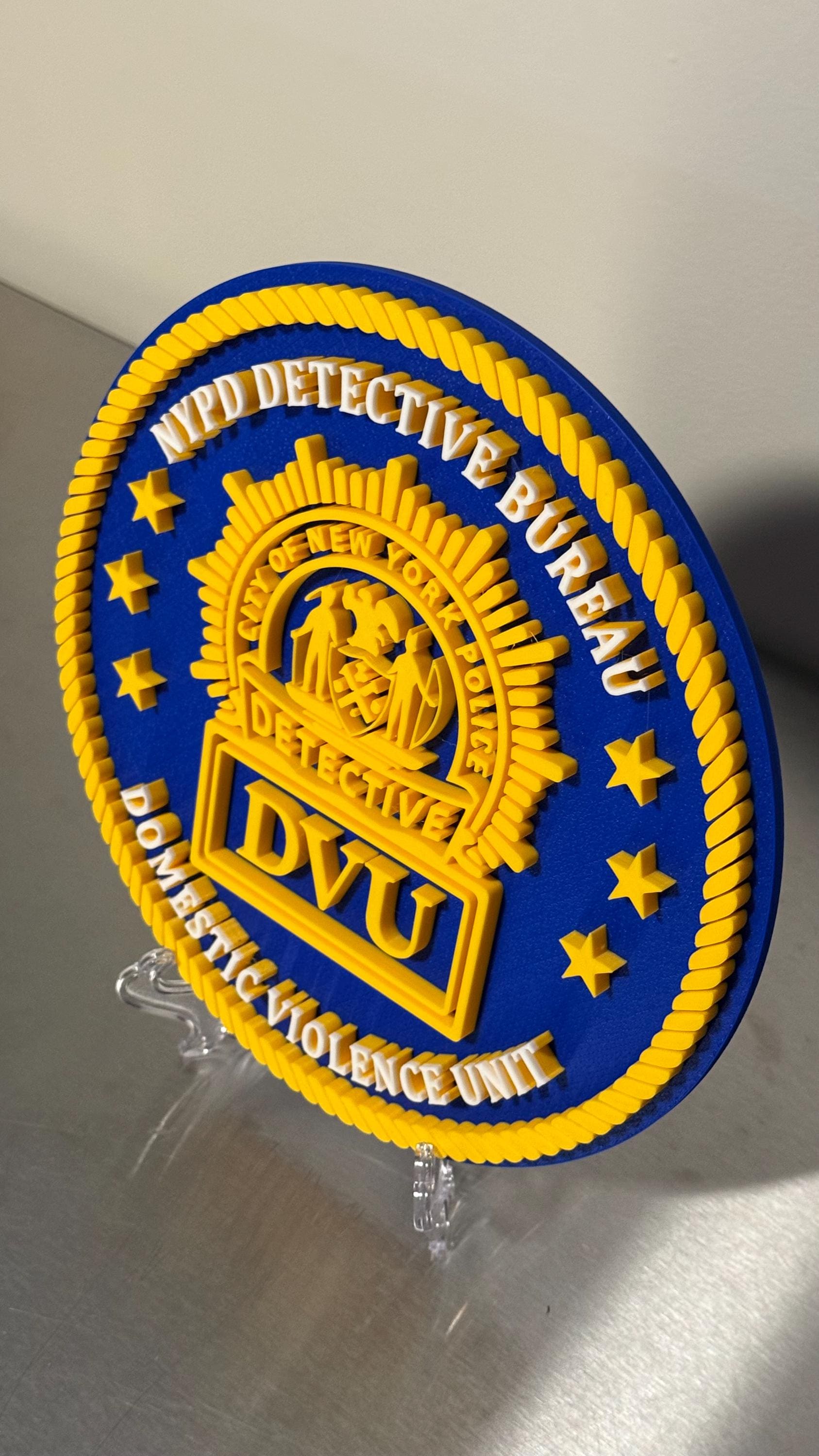 NYPD Detective Bureau DVU 3D Display Plaque - First Responder