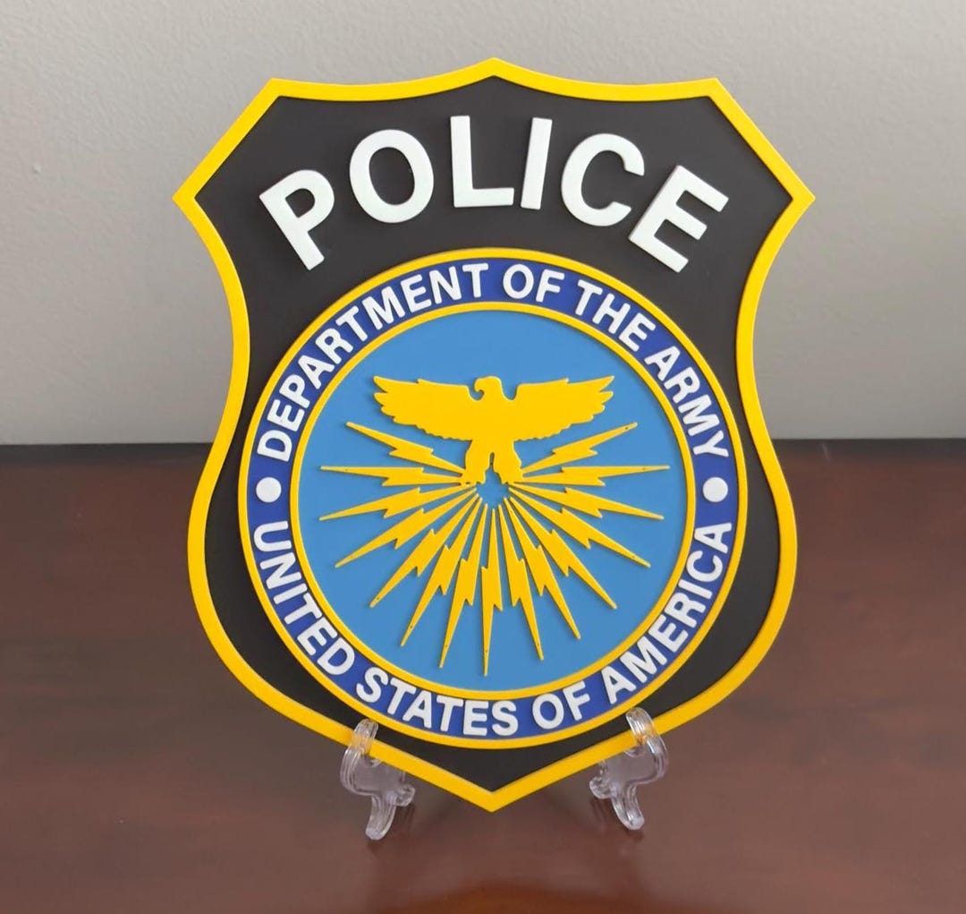 Us Army Police 3D Display Plaque | Embossed Tribute - Pla Plastic