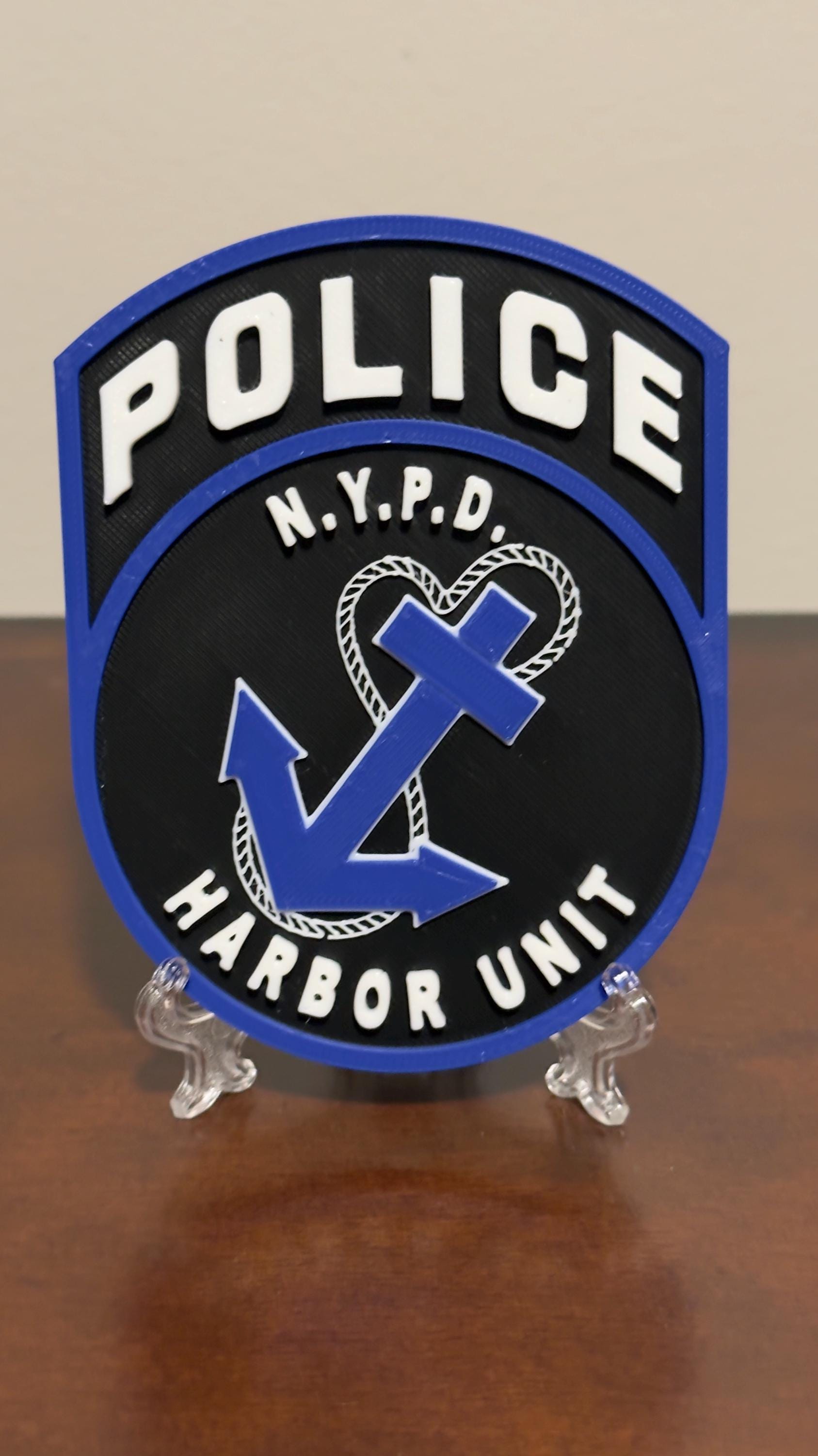 NYPD Harbor Unit 3D Display Plaque: NYC Police Wall Art Police