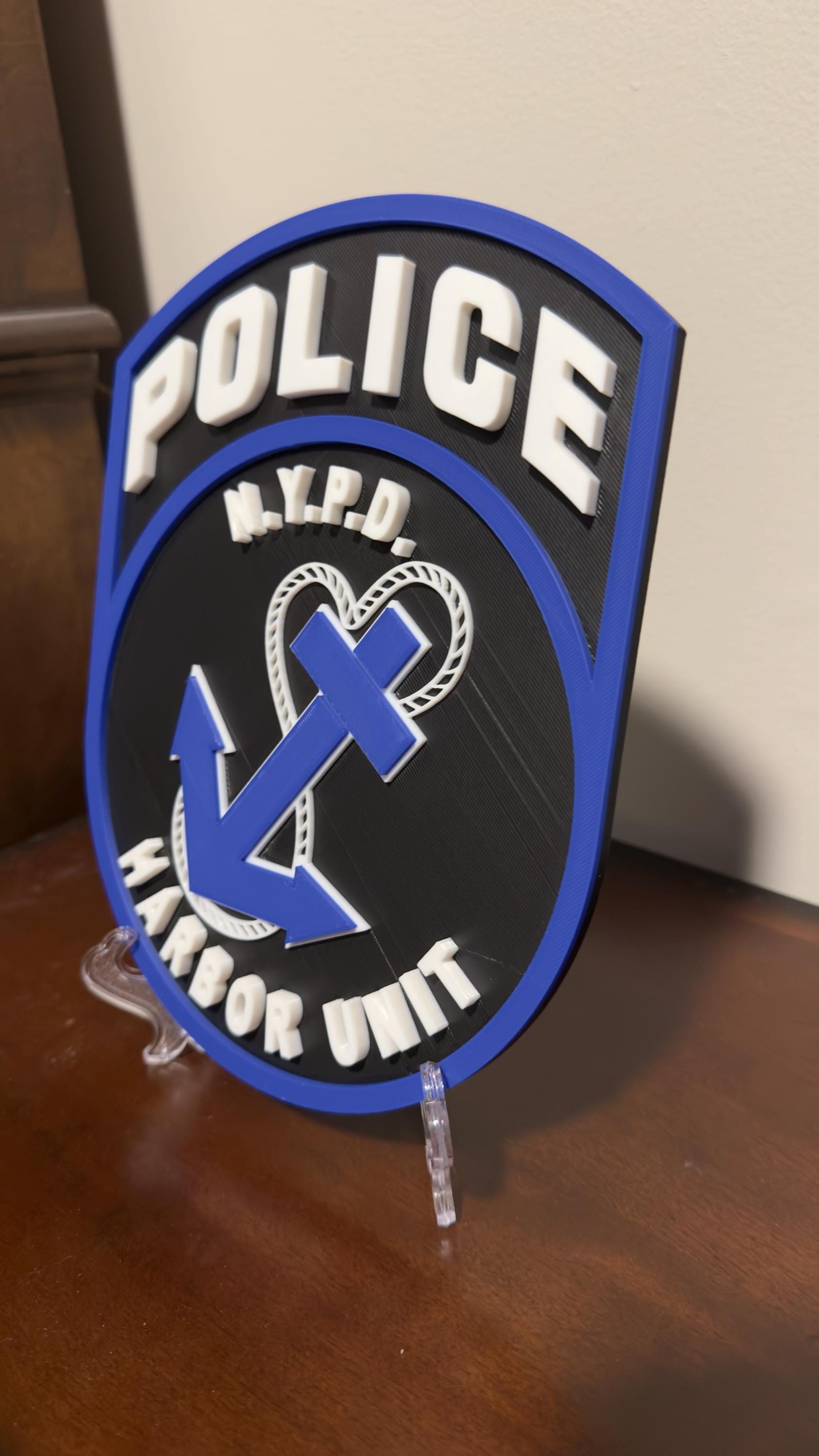 NYPD Harbor Unit 3D Display Plaque: NYC Police Wall Art Police