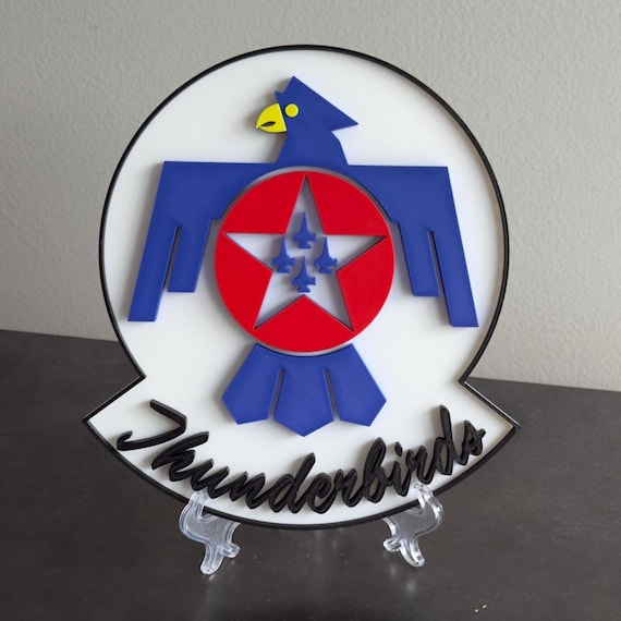 Us Air Force, Thunderbirds Logo 3D Embossed Plaque | Plastic Sign