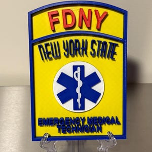 FDNY EMT Display Plaque First Responder Wall Decor  EMS Gift