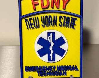 FDNY EMT Display Plaque First Responder Wall Decor  EMS Gift