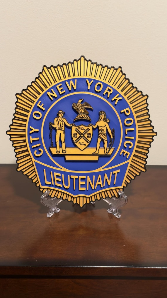 NYPD Lieutenant Shield: 3D Embossed NYC Police Plaque - Etsy