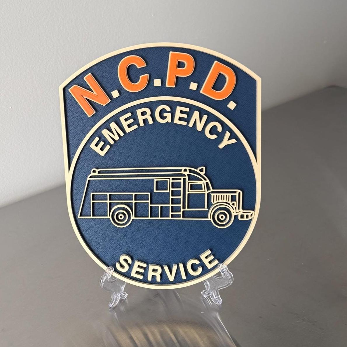 Embossed Nassau County Police ESU Plaque: Long Island NY Display