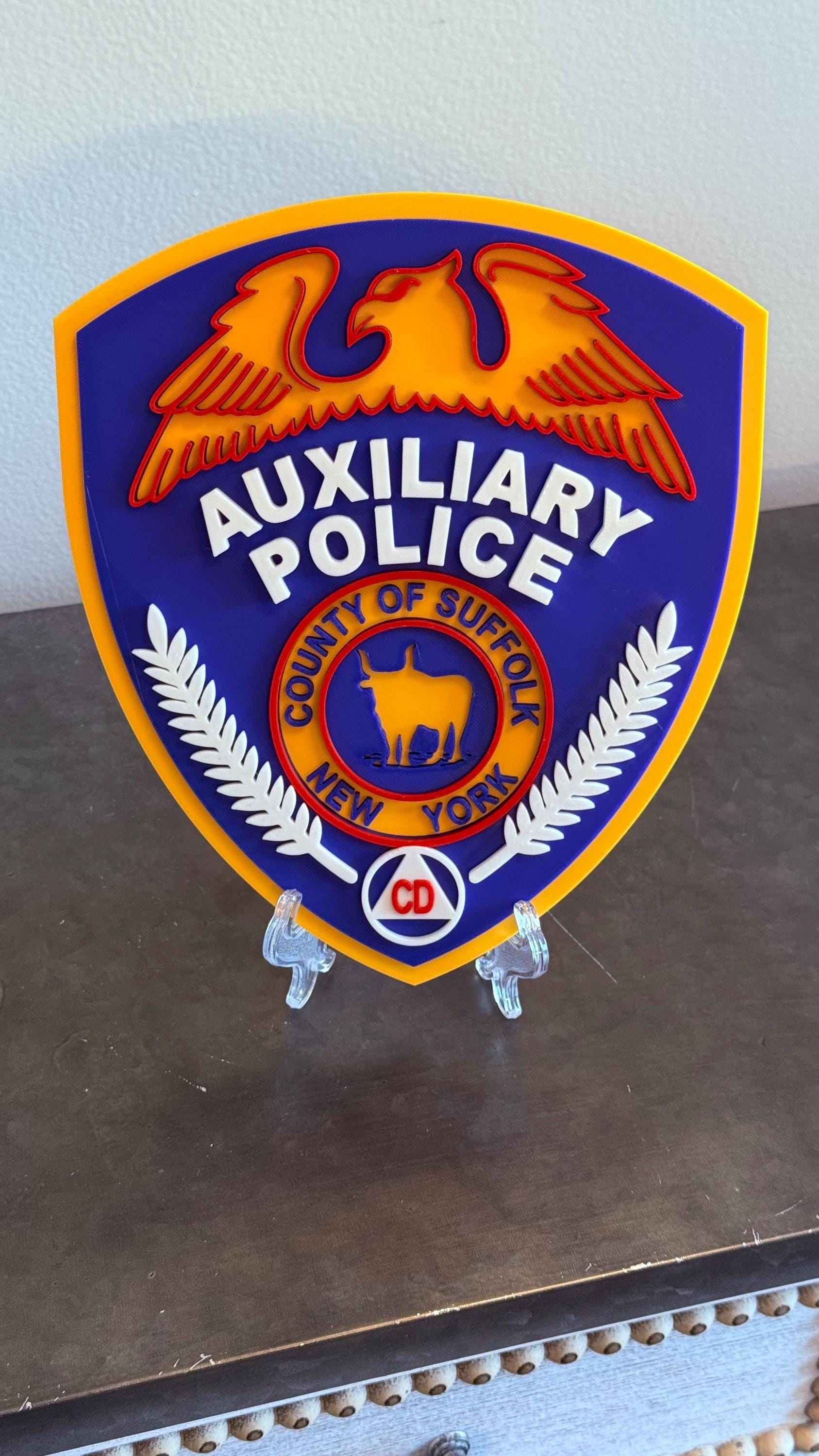 Police 3D Plaque | Suffolk County Auxiliary Tribute, Embossed PLA