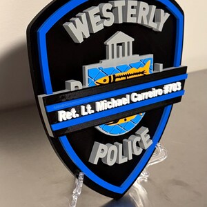 Westerly Rhode Island Police 3D Plaque: First Responder Wall Art image 9