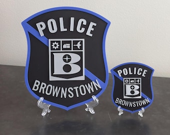 Brownstown Police 3D Embossed Display Plaque  First Responder Wall Art