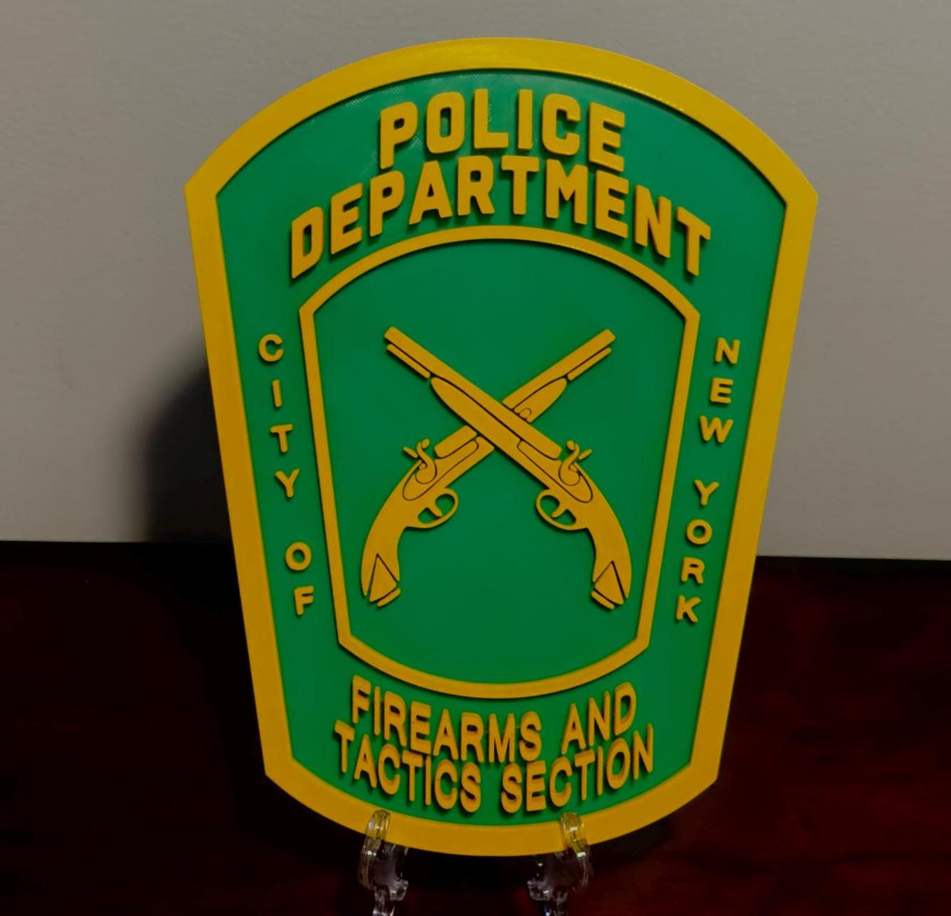 NYPD Firearms & Tactics 3D Display Patch NYC Police Department Logo Department Logo 3D Embossed Display Plaque  First Responder Wall Art Ny
