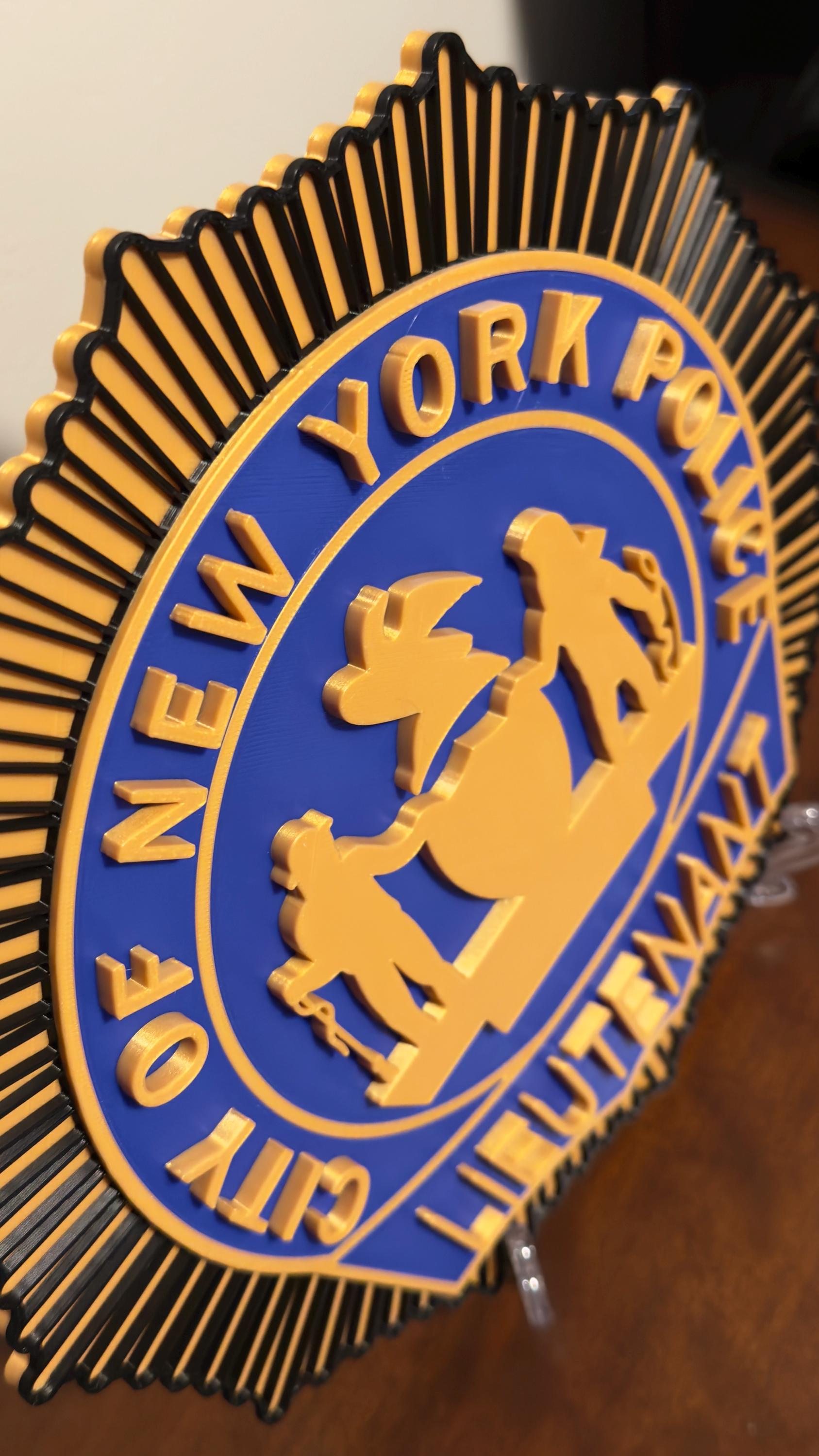 NYPD Lieutenant Shield NYC Police Department Logo 3D