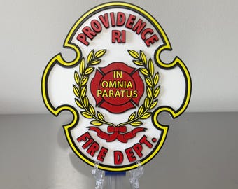 Providence RI Fire Department Plaque: First Responder Wall Art  Rhode Island