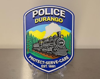 Durango Police Department 3D Embossed Plaque - First Responder Wall Art Colorado