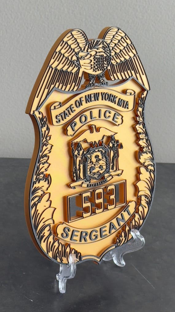 Embossed NYS MTA Sergeant Shield: 3D Display Plaque New York - Etsy
