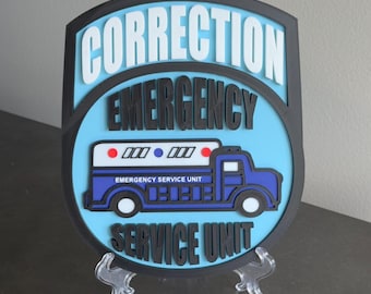 NYC DOC Emergency Service 3D Plaque: First Responder Gift New York