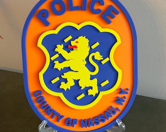 Nassau County Police 3D Embossed Plaque - Long Island NY First Responder Wall Art New York