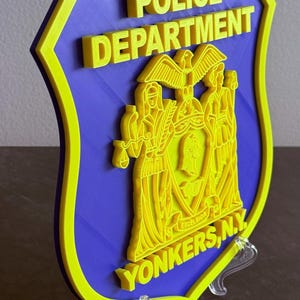Yonkers NY Police Department 3D Embossed Display Plaque Police Gift New York image 3