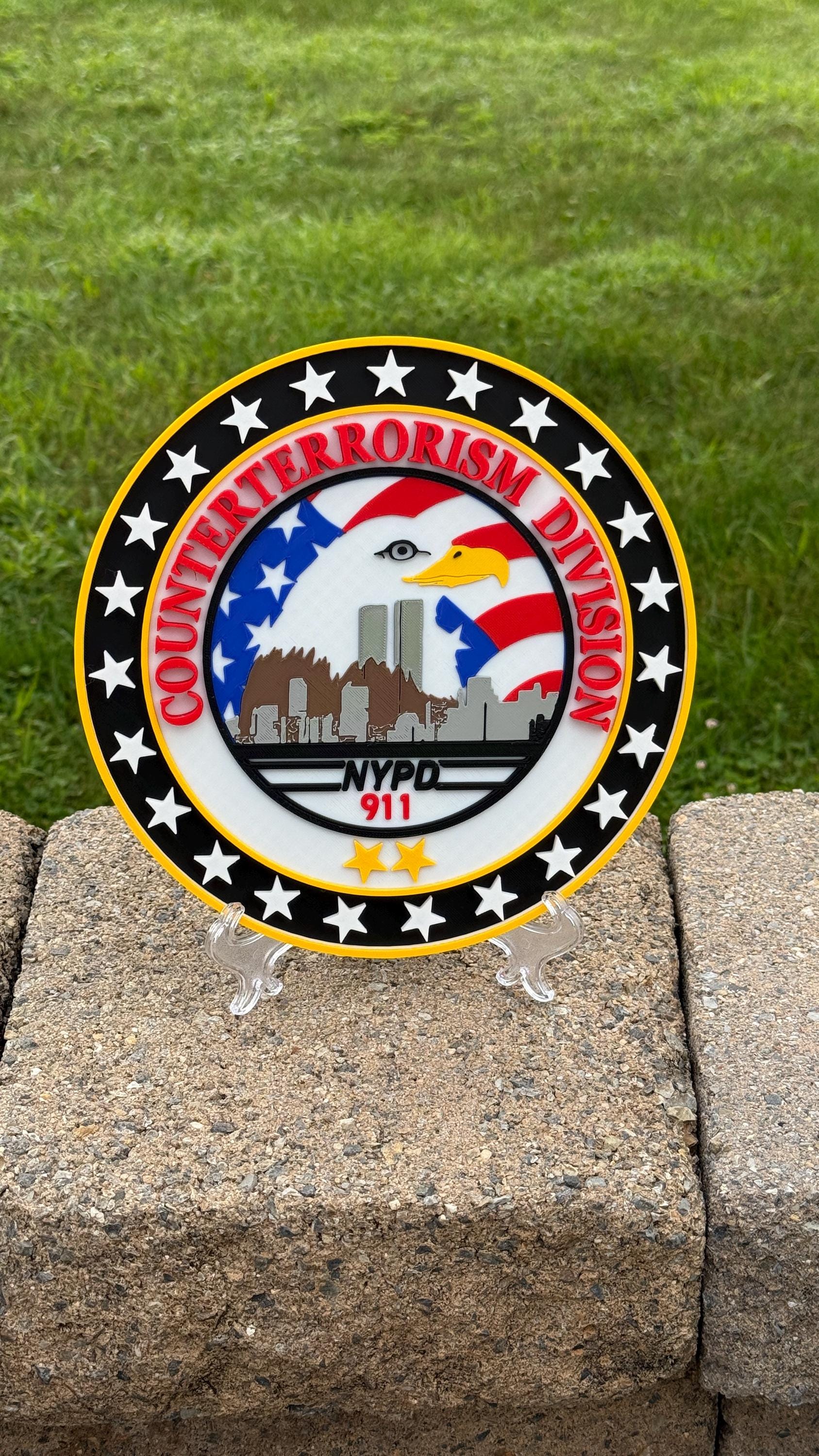 NYPD Plaque | Embossed 3D Counterterrorism Replica | New York City