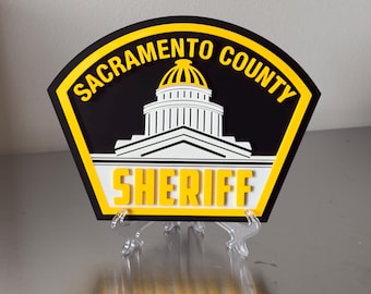 Sacramento County Sheriff 3D Embossed Plaque: First Responder Wall Art California