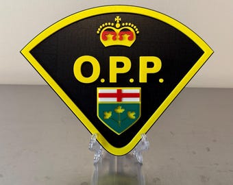 Ontario Provincial Police Plaque: 3D Embossed Replica Display