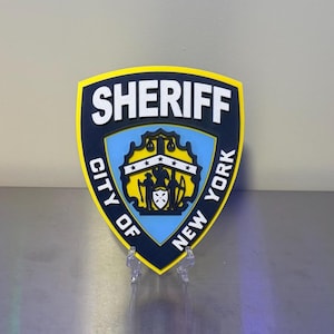 New York City Sheriff 3D Embossed Display Plaque: NYC Sheriff Wall Art