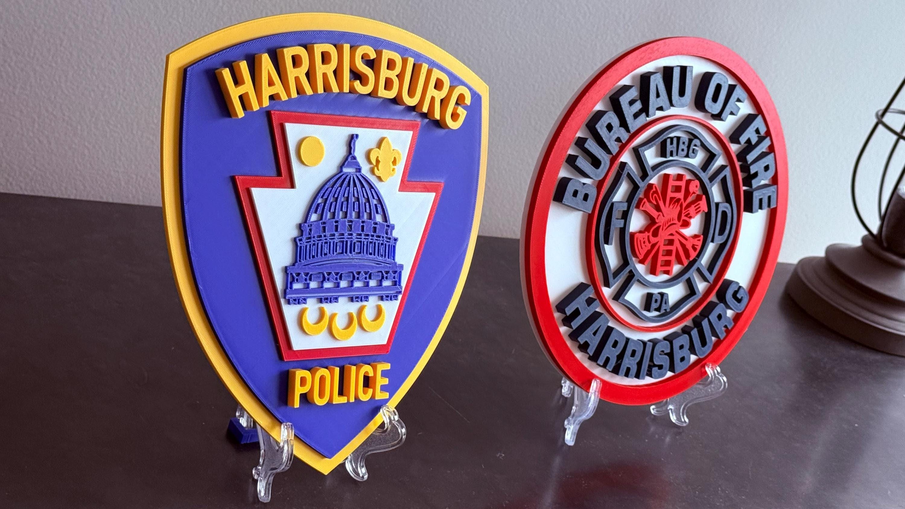 Harrisburg Police 3D Embossed Plaque | Pla Plastic | 9 Inch
