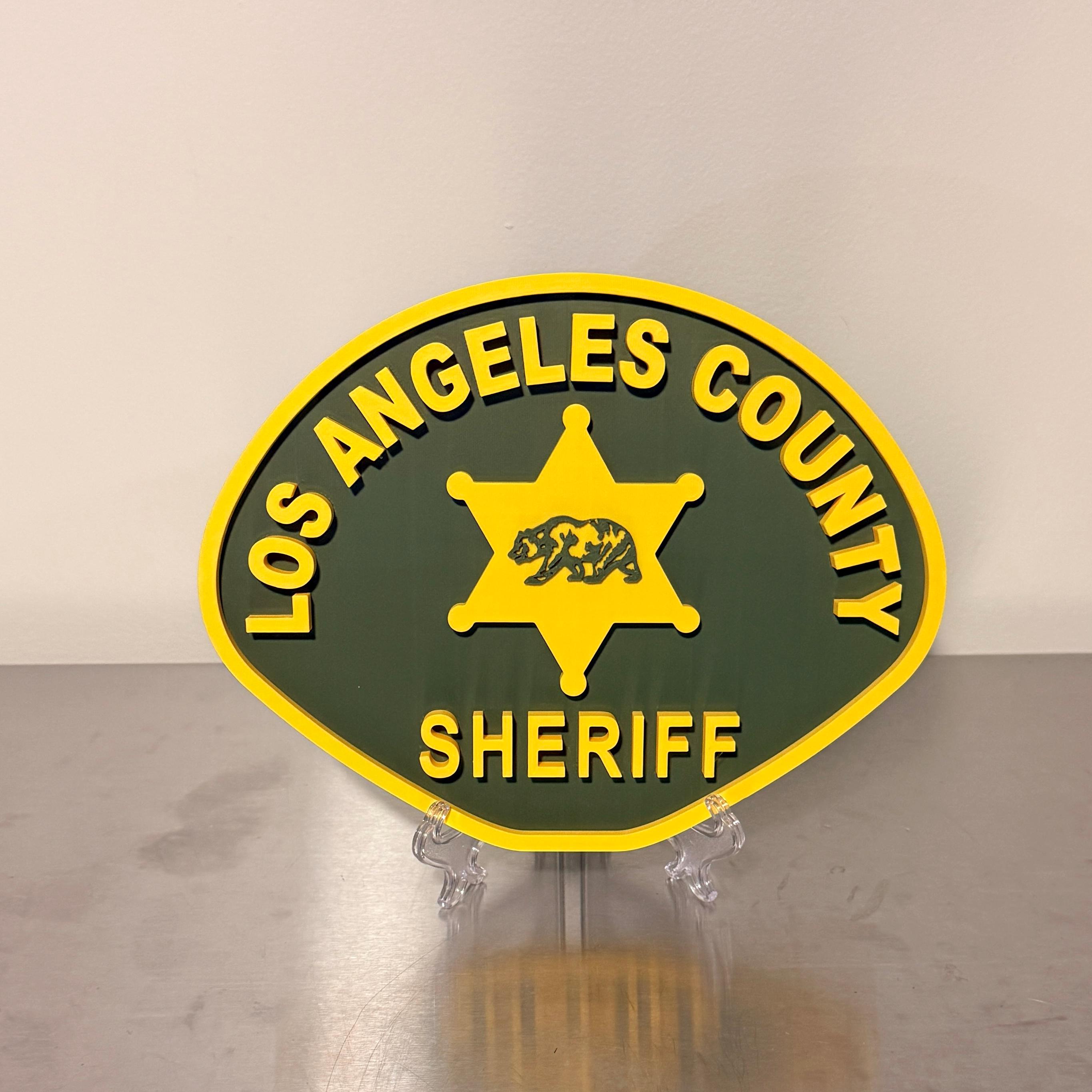 Los Angeles County Sheriff 3D Embossed Plaque | Durable PLA