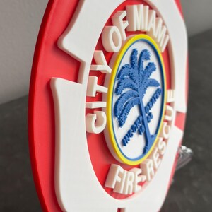 Miami Fire Rescue 3D Plaque: Embossed First Responder Wall Art Firefighter Gift Florida image 6