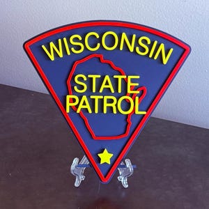 Wisconsin State Patrol 3D Embossed Plaque: First Responder Display Plaque