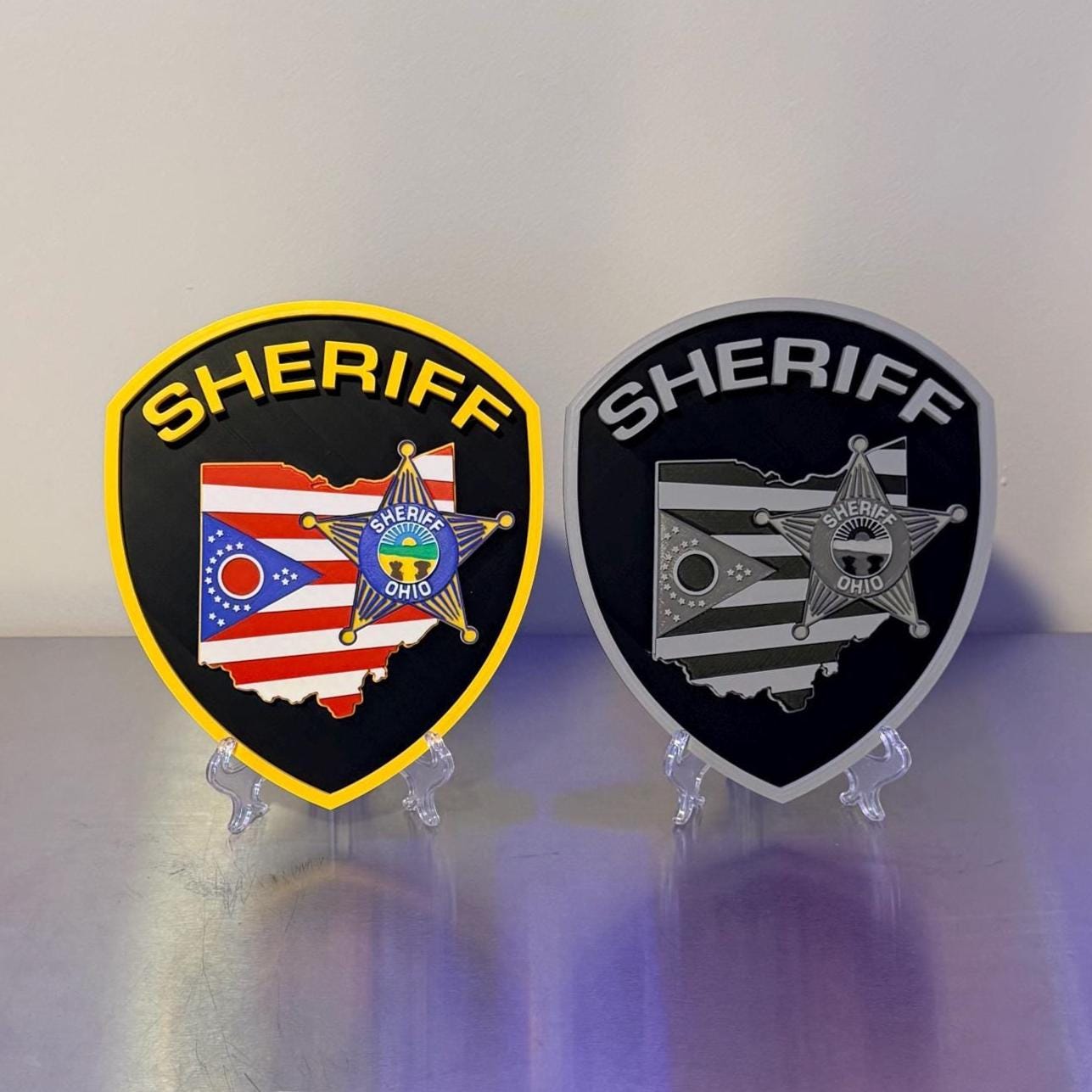 Ohio Sheriff Emblem, 3D Embossed Plaque | First Responder Art