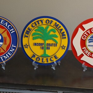 Miami Fire Rescue 3D Plaque: Embossed First Responder Wall Art Firefighter Gift Florida image 7