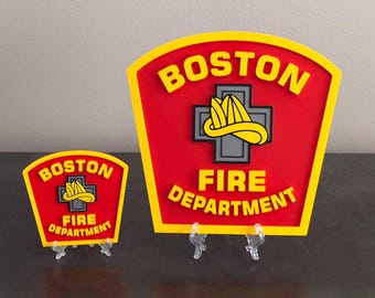 Boston Fire Department 3D Plaque, First Responder Wall Art MA Massachusetts