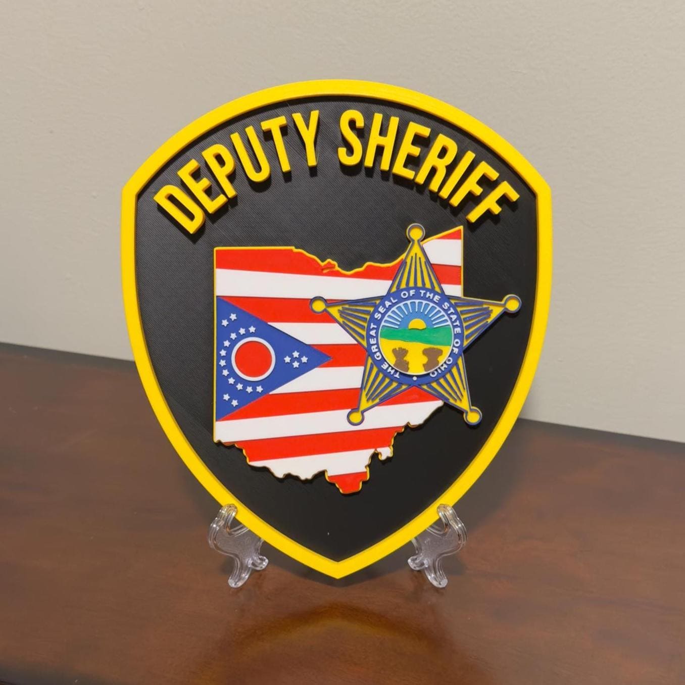 Ohio Deputy Sheriff Logo 3D Embossed Display Plaque  First Responder Wall Art OH