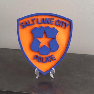 Salt Lake City Police Plaque: First Responder Display Plaque Utah