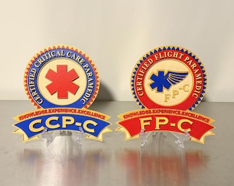 Plaques d'affichage IBSC CCP-C et FP-C en relief 3D, cadeau ambulancier paramédical