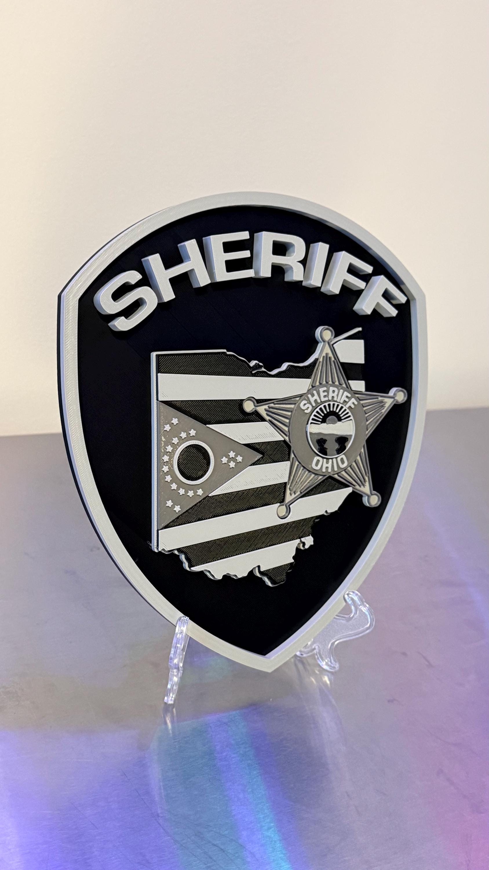 Ohio Sheriff Emblem, 3D Embossed Plaque | First Responder Art